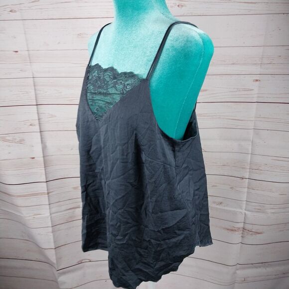 H&M Charcoal Gray Lace Sexy Top Camisole Tank Women's Size Large 12 - Picture 6 of 11